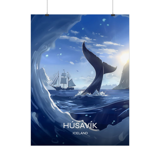 Húsavík Iceland whale Poster