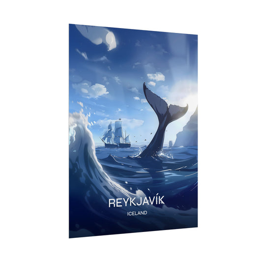 Reykjavík Iceland Whale Poster