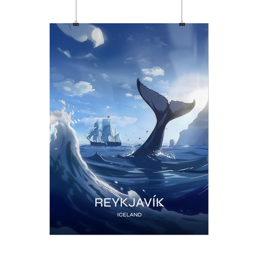 Reykjavík Iceland Whale Poster
