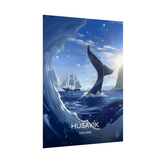 Húsavík Iceland whale Poster