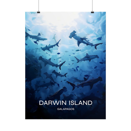 Hammerhead Darwin Island Galapagos Poster