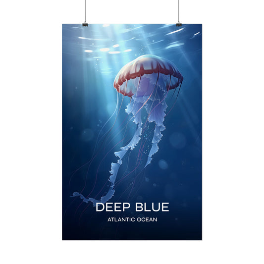 Deep Blue Atlantic Ocean Poster